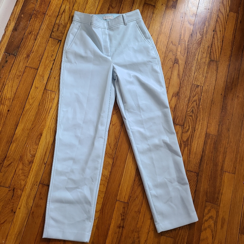 NWOT Aritzia Babaton Vegan Leather Command pant in fluid baby blue